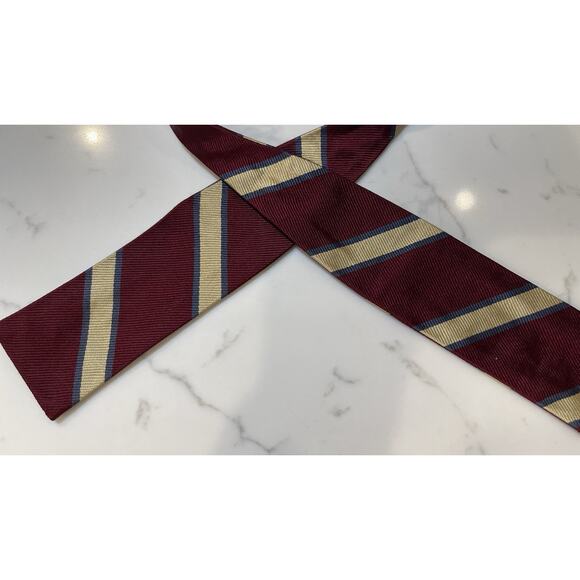 Brooks Brothers Other - Vintage Brooks Brothers Makers Repp Silk Self Tie Bowtie Bow Tie Maroon Tan